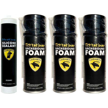 Terrarium Silicone & Terrarium Background Foam (x3) BUNDLE