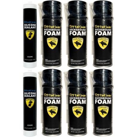 Aquarium Silicone (x2) & Terrarium Background Foam (x6) MEGA BUNDLE